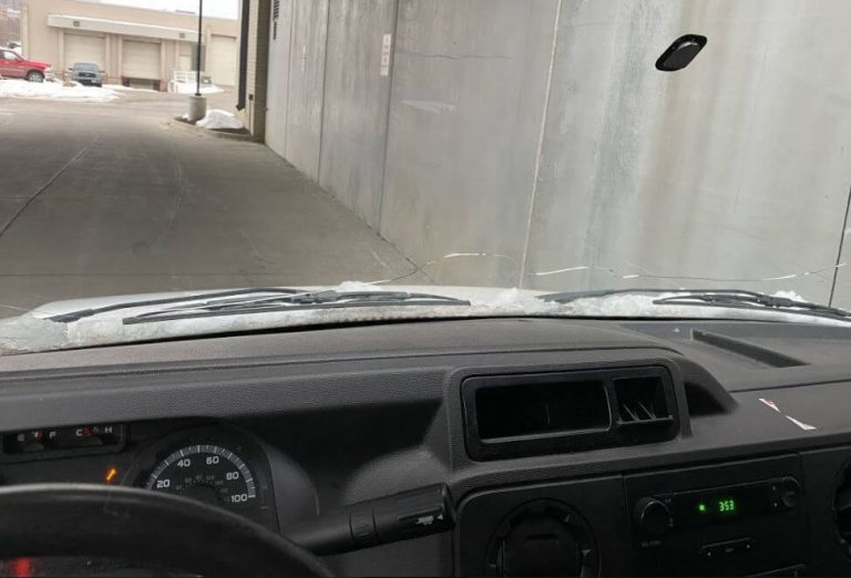 Crack across a windshield