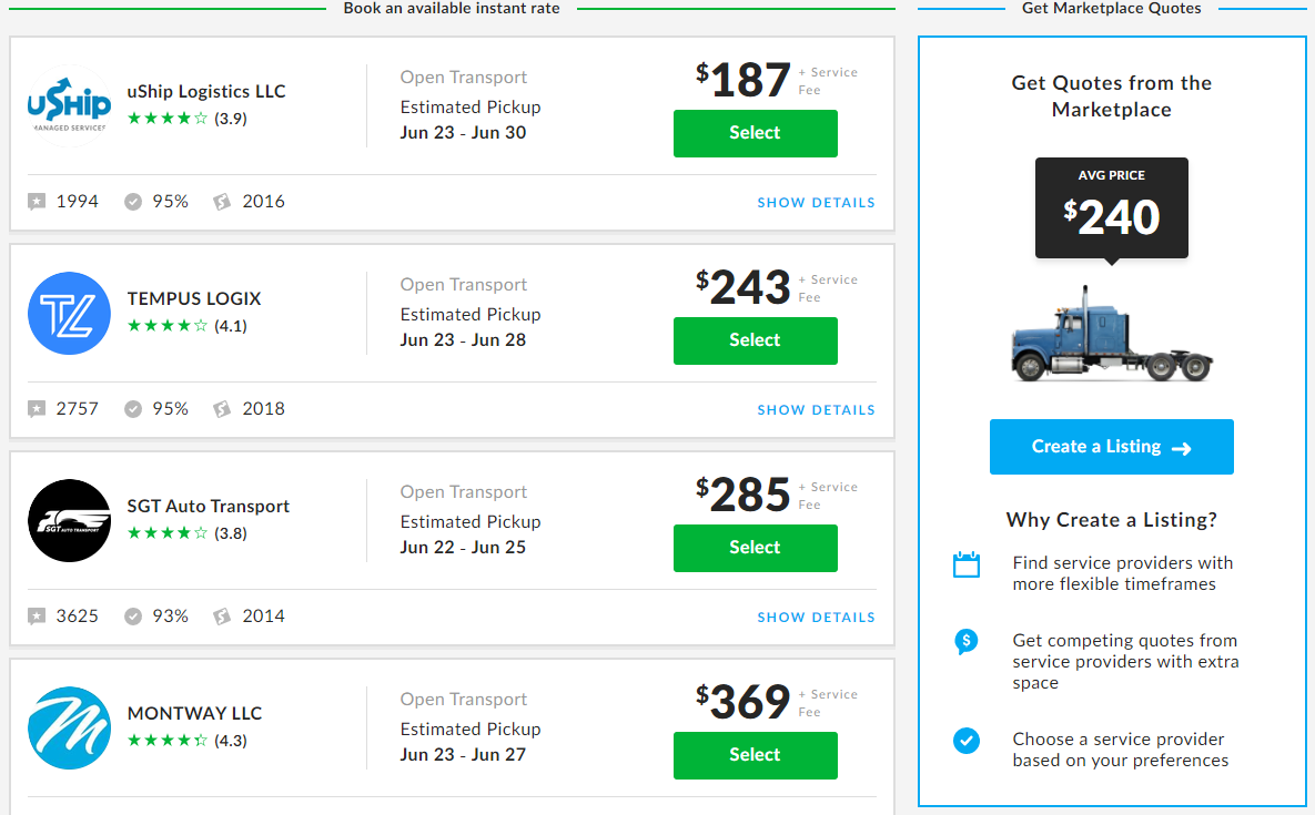 uShip Auto Transport Review 2022 Pricing & Services