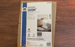 Lowe's Project Source Glass Kit comes with five dividers and four foam pouches. Box is sold separately.