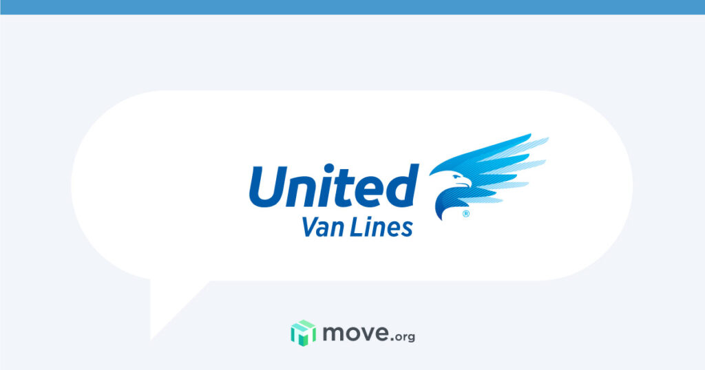 United Van Lines logo on a illustrated background.
