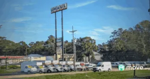 U-Haul lot where you can pick up a truck.