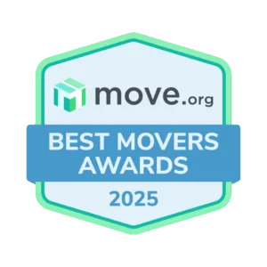 Best Movers Awards badge. This badge means a company was selected for Move.org's 2025 awards.
