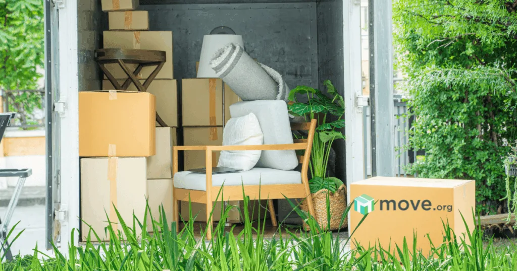 Reviews of the Best Moving Container Companies from Move.org. Moving container filled with boxes.